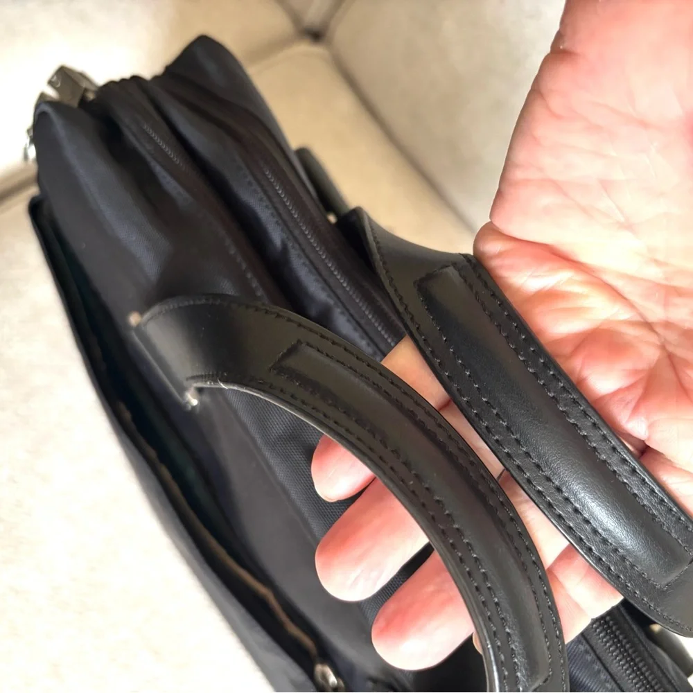 Tumi black nylon laptop/ tote bag